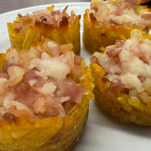 Nidos de Patata Bacon y Queso